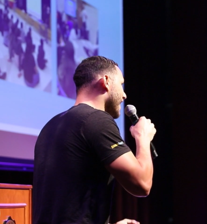 High school assembly at Kinkaid School