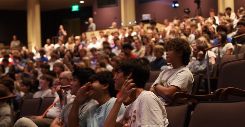 High school assembly at Kinkaid School