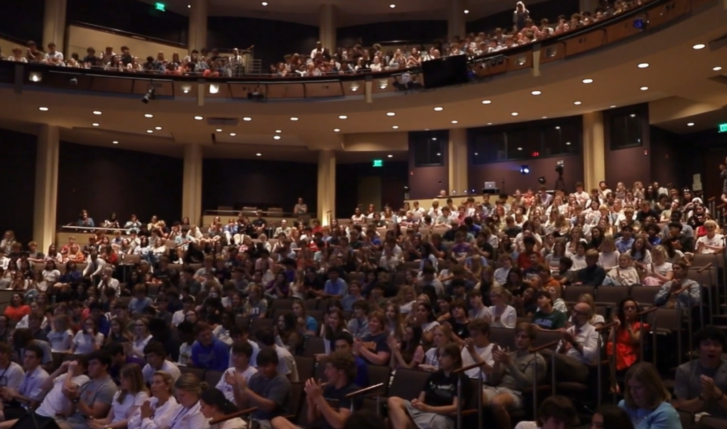 High school assembly at Kinkaid School