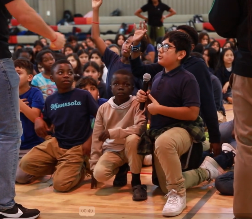 Middle school assembly at Sugar Grove Academy