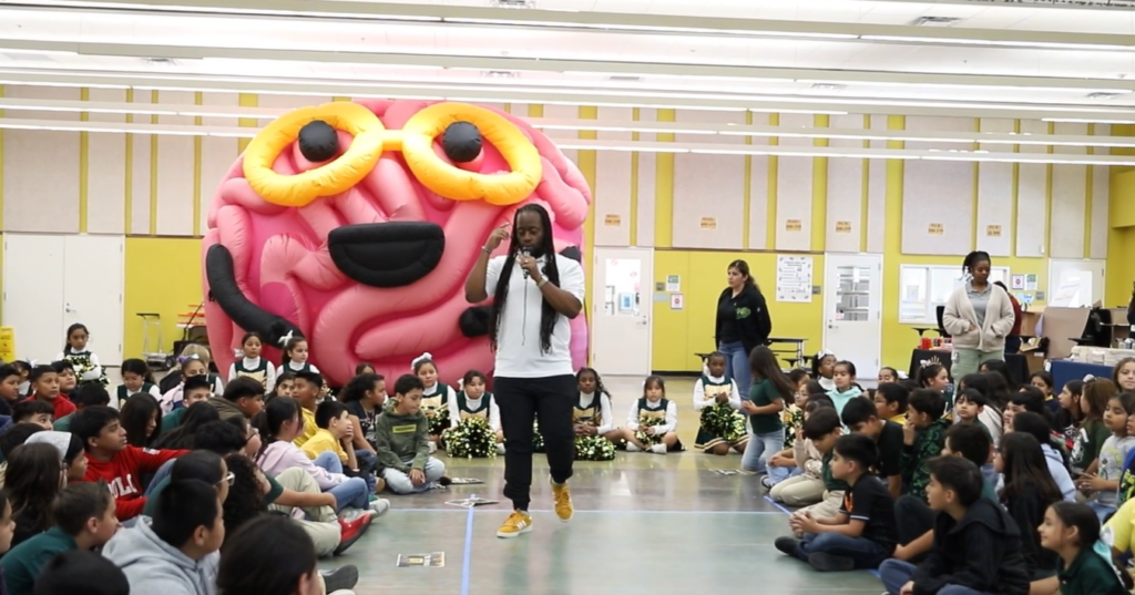 Elementary school assembly at James Berry Elementary