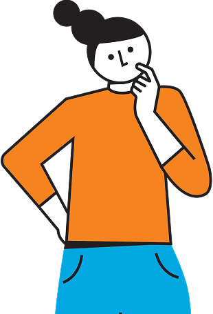Illustration of a person thinking with a hand on their chin